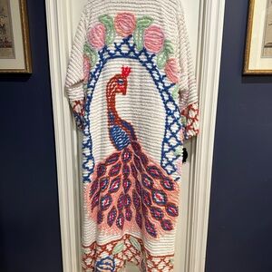 Rare Vintage Peacock Patterned Chenille Robe